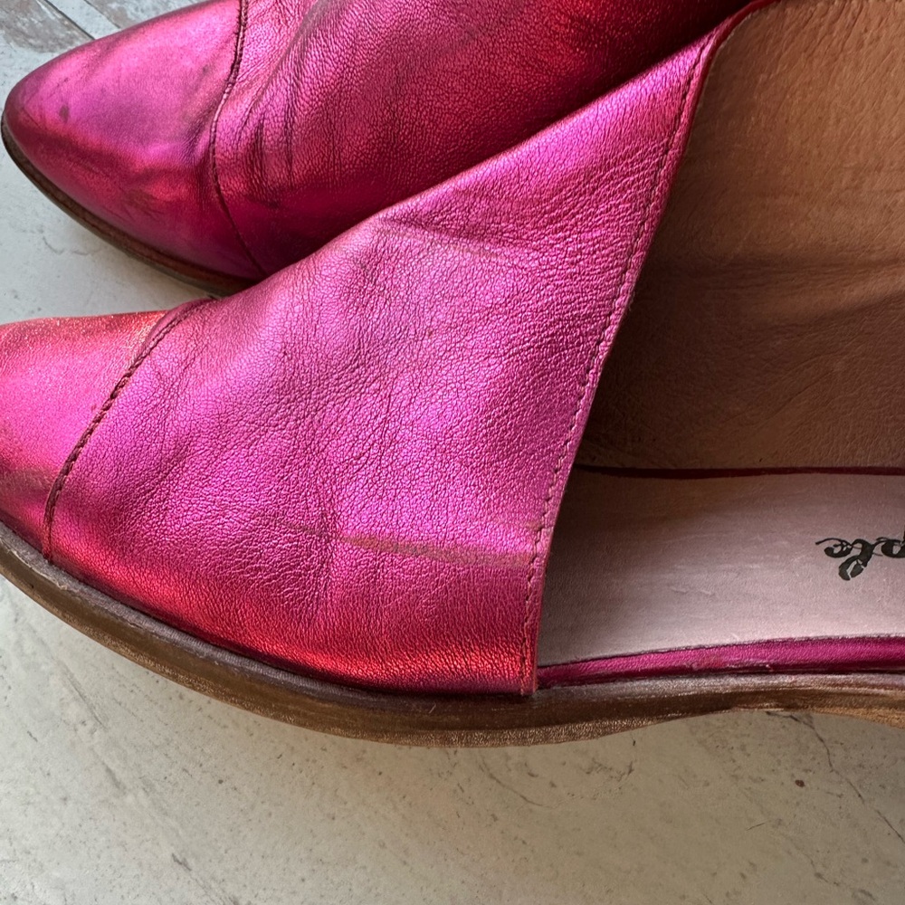 Free People Metallic Pink Leather D'Orsay Flats - Picture 11 of 16